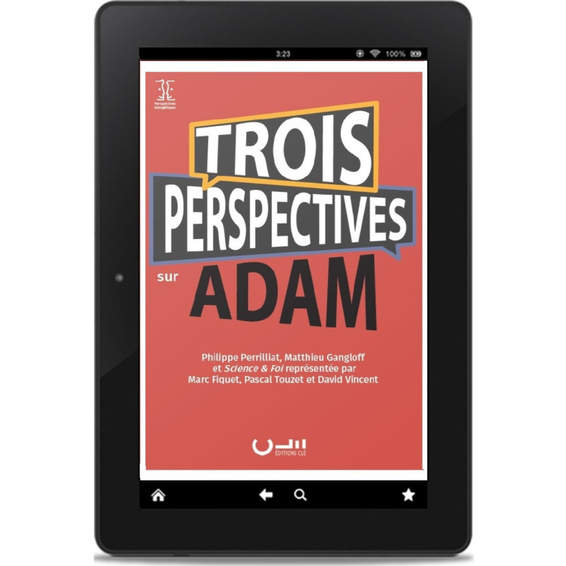 Première de couverture de l'ePub « Trois perspectives sur Adam » collectif sous dir. Matthieu MOURY